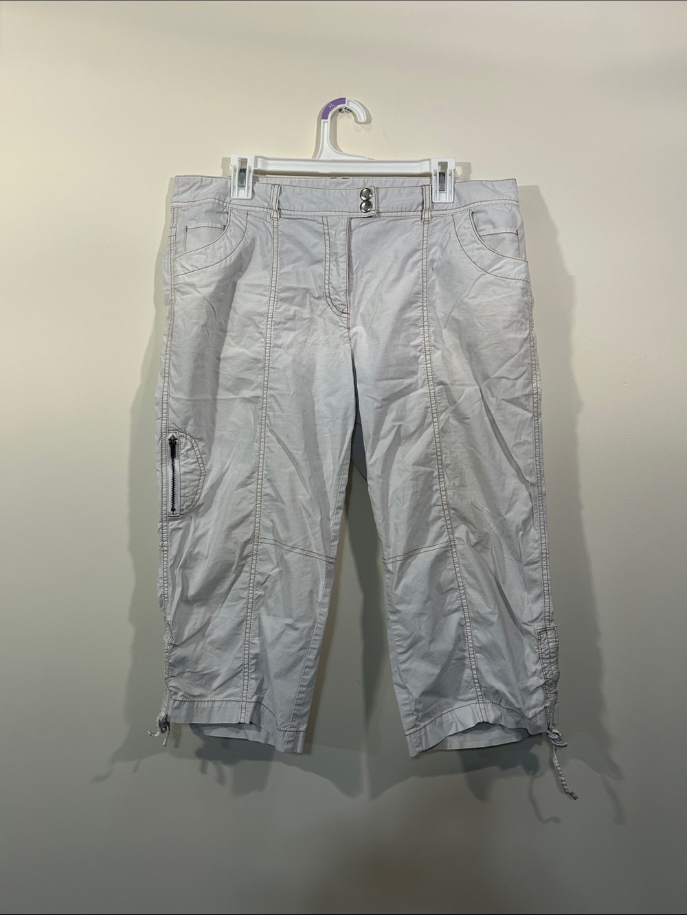 Men's Lightweight White Cargo Capris - Casual Summer Pants